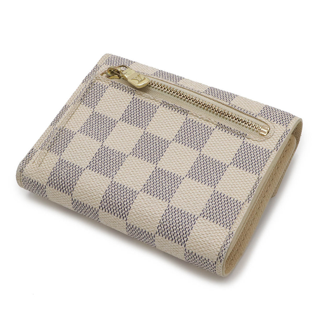 Louis Vuitton White Wallet fold Damier Azur Koala Tri White